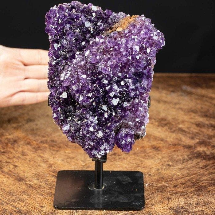 Amethist-Drusy - Dieppaars Kleur - Miniere di Las Catalanes, Verzamelen, Mineralen en Fossielen