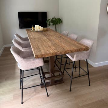 Eettafel Donny Teakhout massief - 160 cm / geen poot | World, Ophalen of Verzenden, Nieuw