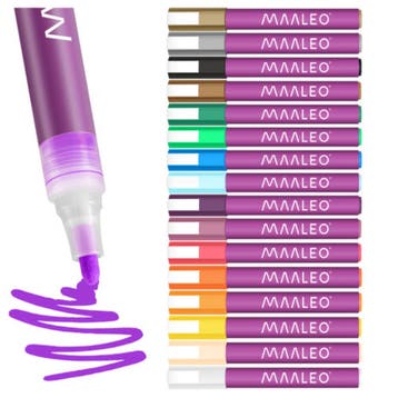 Maaleo Acrylmarkers set 16 kleuren met 8 ml acrylverf, ca..., Hobby en Vrije tijd, Schilderen, Ophalen of Verzenden, Nieuw