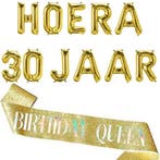 Hoera 30 Jaar folie ballonnen set met sjerp Birthday Queen, Verzenden, Nieuw, Versiering, Verjaardag