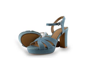 Manfield Sandalen in maat 39 Blauw, Sandalen of Muiltjes, Zo goed als nieuw, Manfield, Verzenden