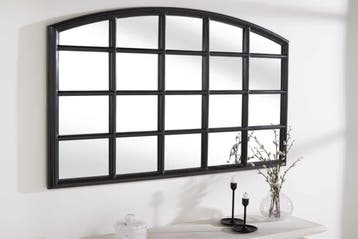 Moderne wandspiegel PARIS 120cm zwarte raamspiegel rond, Ophalen of Verzenden, Nieuw