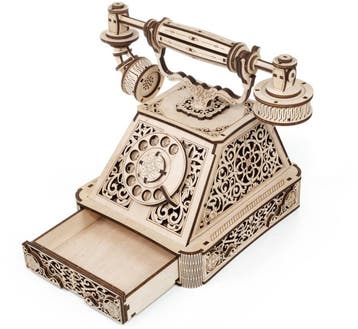 Eco Wood 3D Houten Retro Telefoon DIY Modelbouw (Recreatie), Verzenden, Nieuw