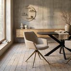 Draaibare eetkamerstoel Daisy Beige, Ophalen of Verzenden, Nieuw