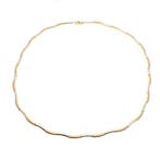Bicolor gouden staafjes collier (Ketting), Ophalen of Verzenden, Gebruikt, Overige kleuren, Goud