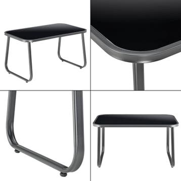 Tuinset 4-delig Palencia loungeset donkergrijs en zwart, Verzenden, Nieuw