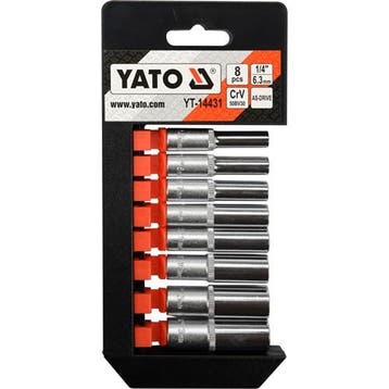 Set Lange Doppen 1/4 Inch, 8 Stuks, Verzenden, Nieuw