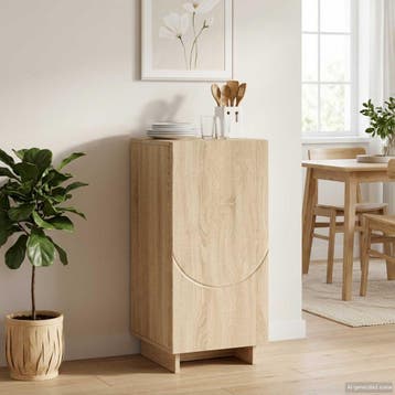 vidaXL Dressoir Sonoma Eiken 33,5 x 34,5 x 75 cm Bewerkt, Huis en Inrichting, Minder dan 50 cm, Verzenden, Nieuw, 25 tot 50 cm