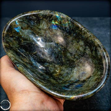 Natuurlijke labradoriet schelp – intense blauwe glans,, Verzamelen