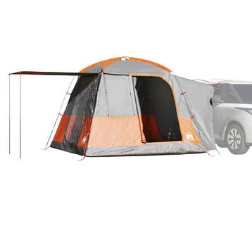 vidaXL Autotent 4-persoons waterdicht grijs en oranje, Verzenden, Nieuw, Tot en met 2