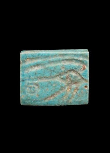 Oude Egypte, late periode Faience Oog van Horus Plaat Amulet, Antiek en Kunst