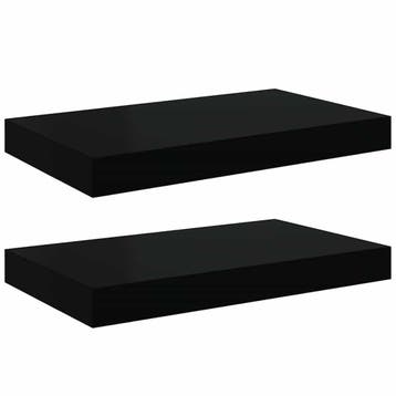 Boekenplank 2st zwart mdf | retourdeal 57% korting, Huis en Inrichting, Woonaccessoires | Wandplanken en Boekenplanken, Ophalen of Verzenden