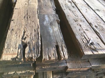 Hout, oud hout voor wanden, vloeren, plafonds D-H-Z-, Doe-het-zelf en Verbouw, Ophalen, Gebruikt, Minder dan 25 mm, 250 tot 300 cm