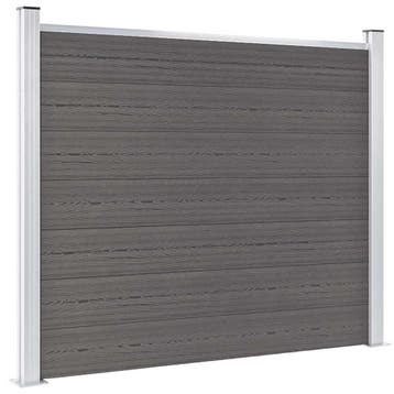 vidaXL Schuttingpaneel 180x146 cm HKC grijs, Verzenden, Nieuw, Kunststof, 1 tot 2 meter