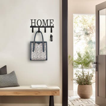Kapstok - Trion Atik - 4 Haken - Home - Zwart - Metaal, Huis en Inrichting, Woonaccessoires | Kapstokken, Ophalen of Verzenden