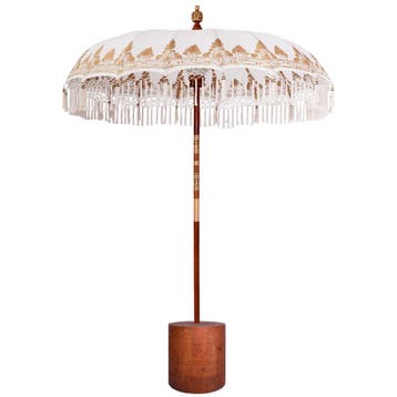 vidaXL Balinese parasol met basis 2 st Crèmekleurig, Verzenden, Nieuw, 1 tot 2 meter