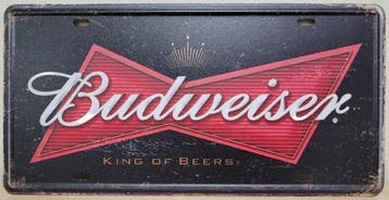 Budweiser kenteken plaat, Ophalen of Verzenden, Nieuw