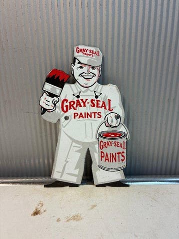 Gray-Seal Paints – Vintage contour reclamebord schilder -