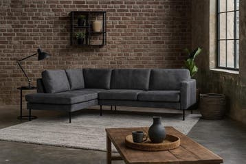 Hoekbank Gardolo 2.5 zits velvet antraciet- Adore68, Huis en Inrichting, Ophalen of Verzenden, Nieuw