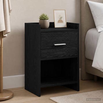 vidaXL Nachtkastjes Zwart eiken 40 x 30 x 60 cm Bewerkt hout, Minder dan 45 cm, Verzenden, Nieuw, 55 tot 70 cm