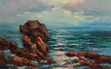 Italo Giordani (1882-1956) - Bord de mer en Méditerranée, Antiek en Kunst
