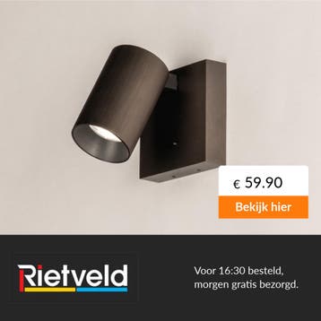 Rietveld-Wandlampen-Bruin-Metaal, Aluminium, Verzenden, Nieuw