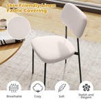 LIVSK Moderne Eetkamerstoelen Set van 4 - Beige Linnen Bekle, Kinderen en Baby's, Verzenden, Nieuw