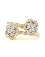 Statement ring - 14 karaat Geel goud - 0.48ct. tw. Diamant