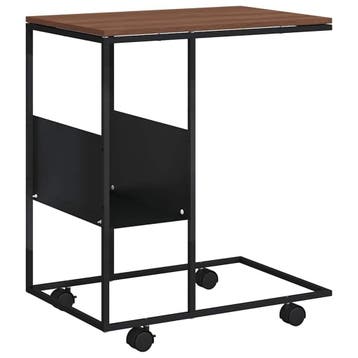 Industriele laptoptafel - Zwart hout - Laatste Stuk!, Zo goed als nieuw, 60 cm of meer, Hout, 55 tot 75 cm