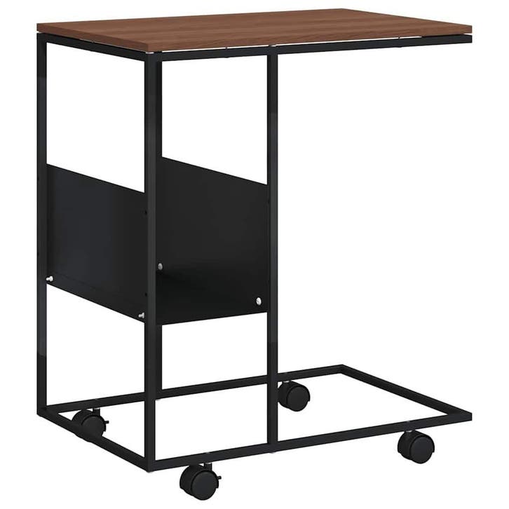 Industriele laptoptafel - Zwart hout - Laatste Stuk!, Huis en Inrichting, Tafels | Bijzettafels, 60 cm of meer, 55 tot 75 cm, Overige vormen