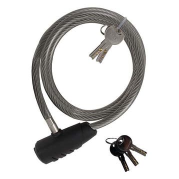 Spiraalslot | Stanley | 180 cm (Ø10 mm, 3 Sleutels), Doe-het-zelf en Verbouw, IJzerwaren en Bevestigingsmiddelen, Verzenden, Nieuw