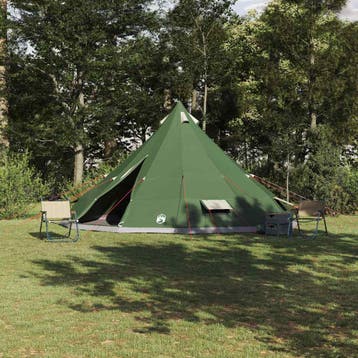 vidaXL Tipi Tent met dak met opslag Groen 560 x 560 x 300 cm, Verzenden, Nieuw, Tot en met 2