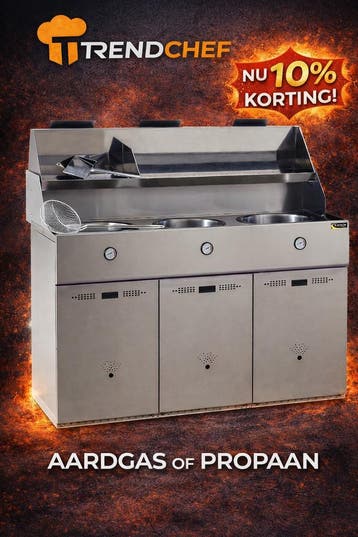 Bakwand 3 pan Gas Brit-Fry SUPER-AANBIEDING., Verzenden, Nieuw in verpakking, Bakkerij en Slagerij