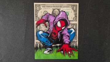 Jinks Kunst - SPIDER-MAN - 3 Real US $1 Banknotes