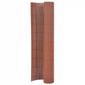 vidaXL Tuinafscheiding dubbelzijdig 110x400 cm bruin, Verzenden, Nieuw, Kunststof, 1 tot 2 meter