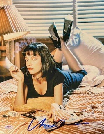 Pulp Fiction - Uma Thurman - 28x35 cm Photo Signed in Person, Verzamelen, Nieuw