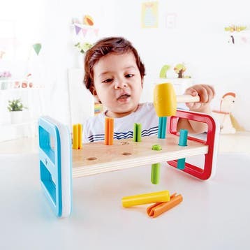 Hape houten regenboog hamerbank edu van €10,99 voor €7,69, Ophalen of Verzenden, Nieuw