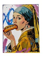 TOM THE ARCHITECT - Hot Dog DAY - Original Canvas - No, Antiek en Kunst, Kunst | Schilderijen | Modern