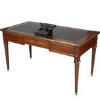 Frans bureau plat Napoleon III fraai brons en veel inlegwerk, Ophalen of Verzenden