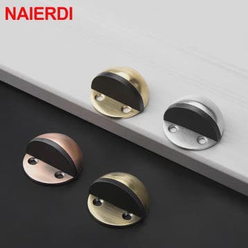 RVS Deurstopper met Sticker & Schroef - Zonder Boren, Magnet, Verzenden, Nieuw