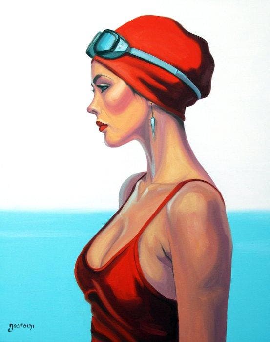 Christophe Gastaldi - Bain de soleil - XL, Antiek en Kunst, Kunst | Schilderijen | Modern