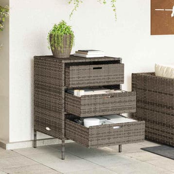 vidaXL Tuinkast 55x59x80 cm poly rattan grijs, Verzenden, Nieuw