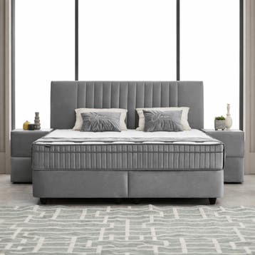 Opbergboxspring Clara Grijs - 140 x 200, Nieuw