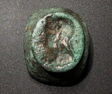 Oud-Romeins Brons Uitermate zeldzame zegelbezel met een