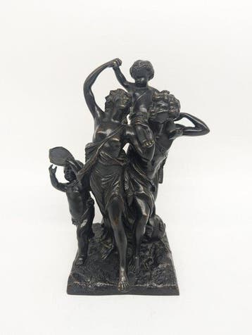 Naar Claude Michel Clodion - sculptuur, Triumph de Bacchus, Antiek en Kunst