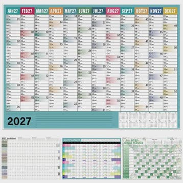Jaarplanner 2027 - Grote Wandkalender met Planvakken en Stic, Verzenden, Nieuw