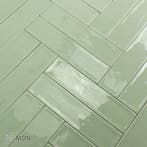 Handvorm tegels 7,5 x 30 cm jade groen, Verzenden, Nieuw