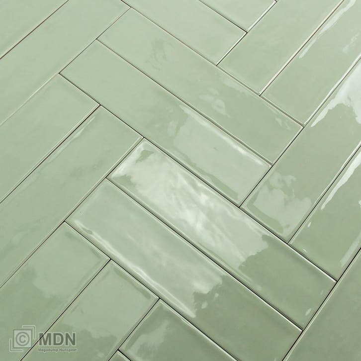 Handvorm tegels 7,5 x 30 cm jade groen, Doe-het-zelf en Verbouw, Tegels, Nieuw, Verzenden