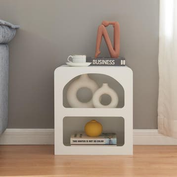 Bijzettafel Vågå 45x40x30 cm wit [en.casa], Huis en Inrichting, Verzenden, Nieuw