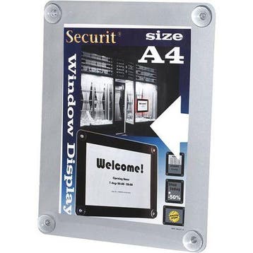 Securit Raamdisplay A4 Grijs | Displaywinkel.nl, Verzenden, Nieuw in verpakking, Etalage